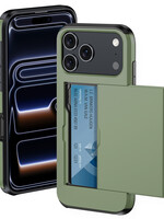 BTH BTH iPhone 17 Pro Max Hoesje Pashouder Hard - Donker Groen
