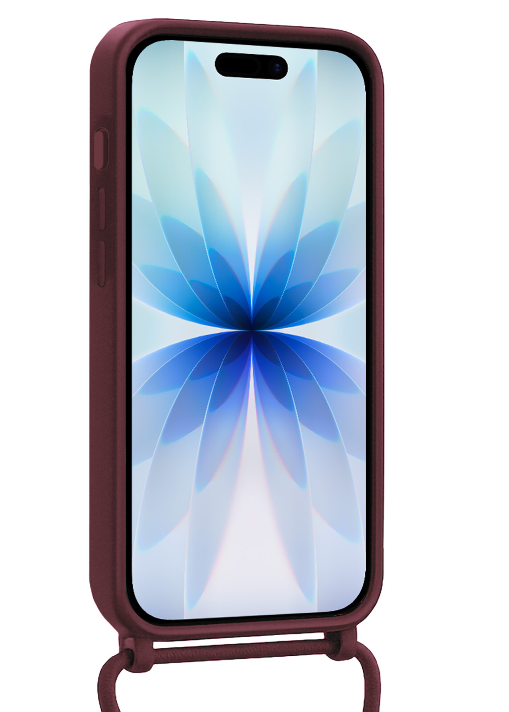 BTH BTH iPhone 17 Hoesje Pashouder met Koord - Aubergine