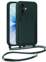 BTH BTH iPhone 17 Hoesje Pashouder met Koord - Donkergroen