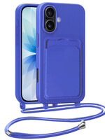 BTH BTH iPhone 17 Hoesje Pashouder met Koord - Fel Blauw