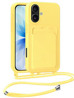 BTH BTH iPhone 17 Hoesje Pashouder met Koord - Geel