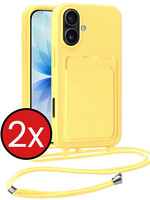 BTH BTH iPhone 17 Hoesje Pashouder met Koord - Geel - 2 PACK