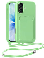 BTH BTH iPhone 17 Hoesje Pashouder met Koord - Groen