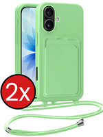 BTH BTH iPhone 17 Hoesje Pashouder met Koord - Groen - 2 PACK