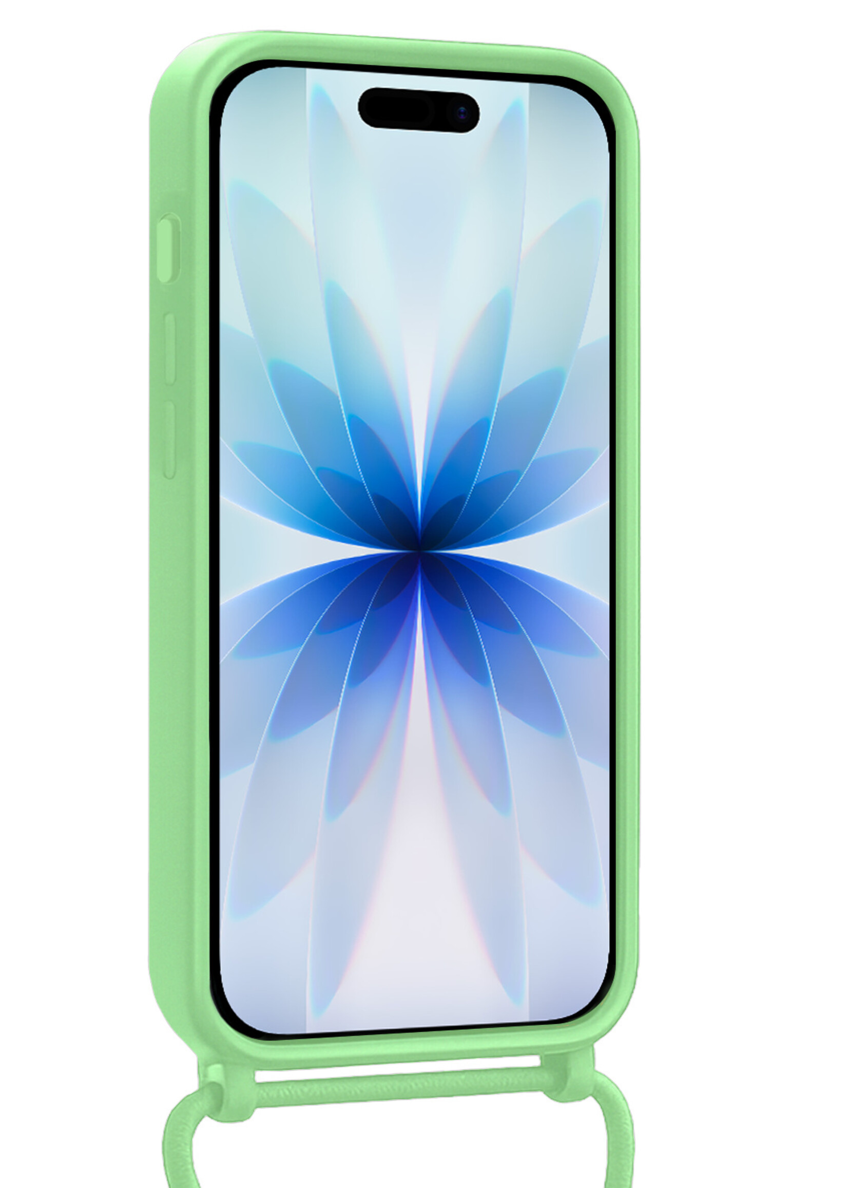 BTH BTH iPhone 17 Hoesje Pashouder met Koord Met Screenprotector - Groen