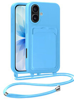 BTH BTH iPhone 17 Hoesje Pashouder met Koord - Lichtblauw