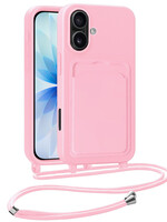 BTH BTH iPhone 17 Hoesje Pashouder met Koord - Lichtroze