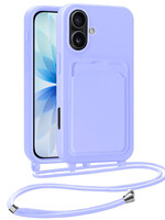 BTH BTH iPhone 17 Hoesje Pashouder met Koord - Lila