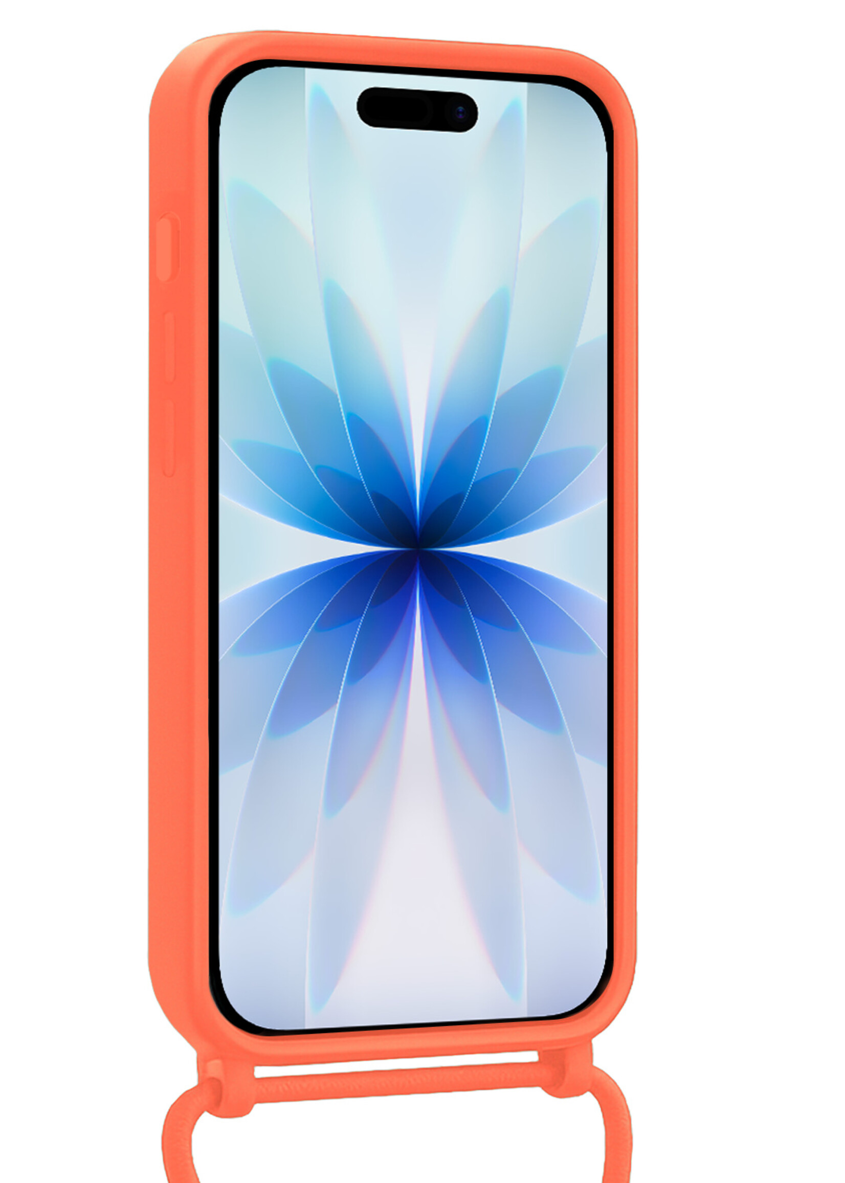 BTH BTH iPhone 17 Hoesje Pashouder met Koord - Papaya