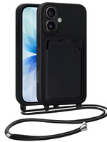 BTH BTH iPhone 17 Hoesje Pashouder met Koord - Zwart