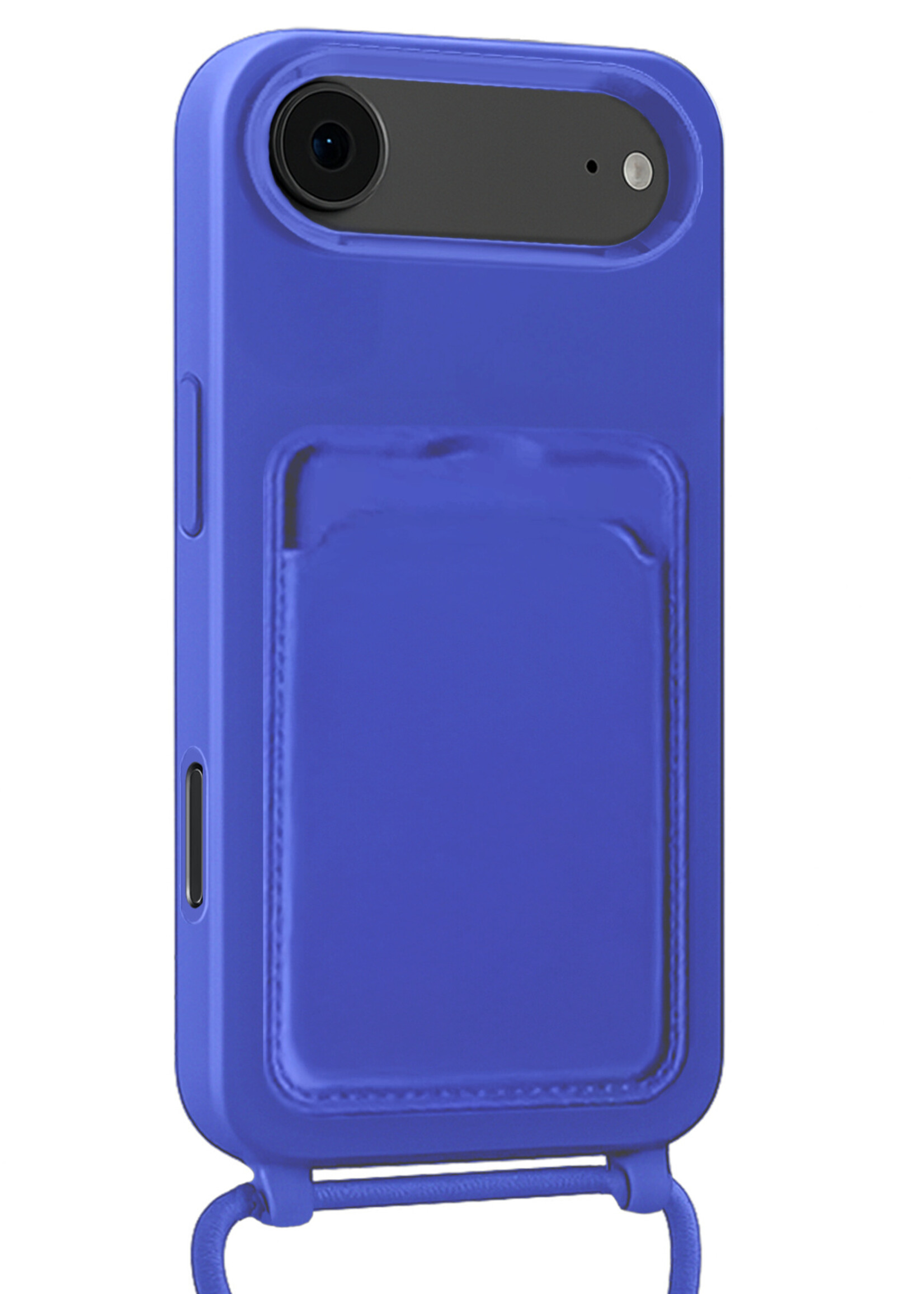 BTH BTH iPhone Air Hoesje Pashouder met Koord - Fel Blauw - 2 PACK