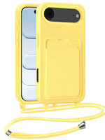 BTH BTH iPhone Air Hoesje Pashouder met Koord - Geel