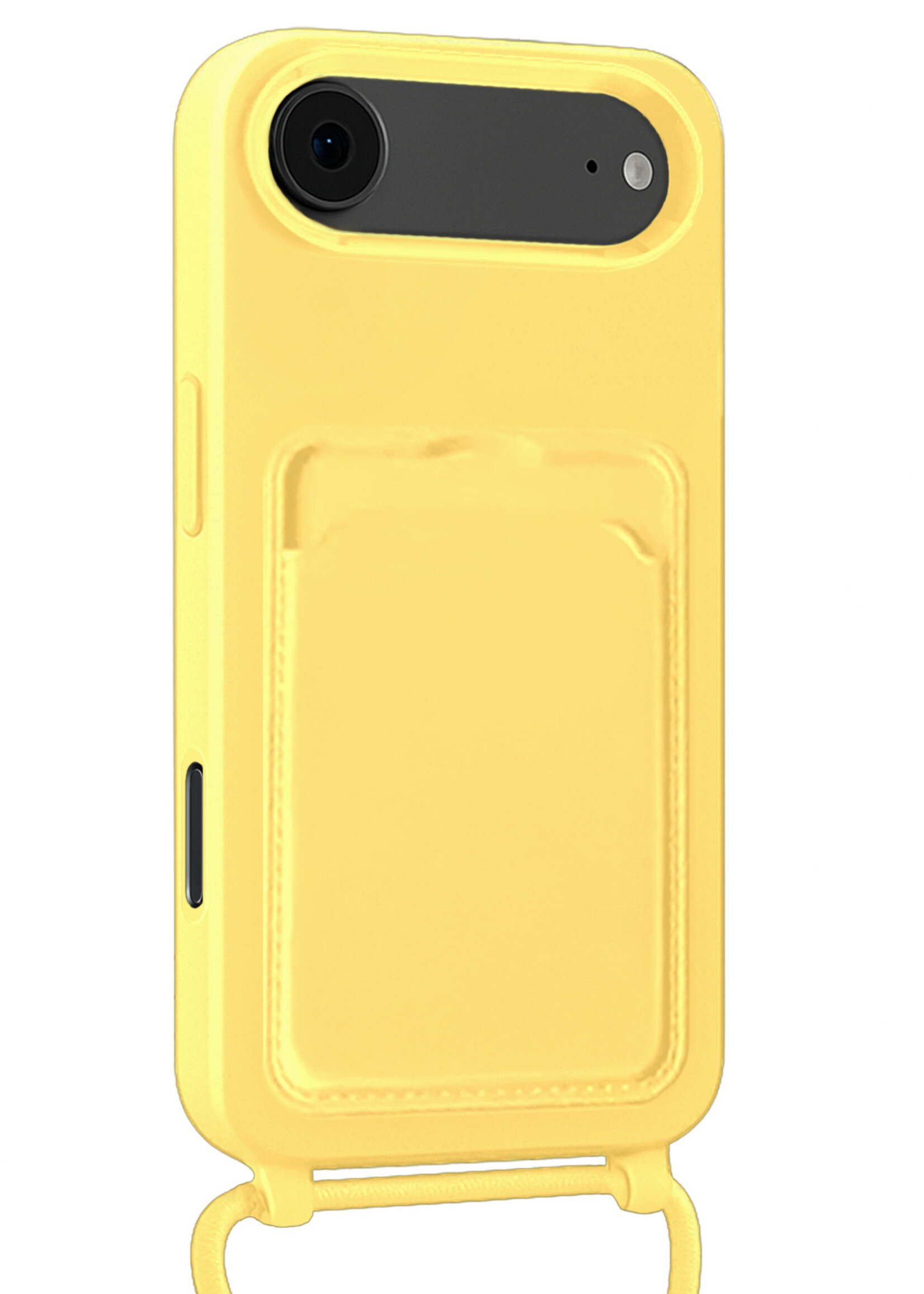 BTH BTH iPhone Air Hoesje Pashouder met Koord - Geel