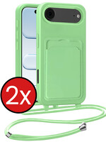 BTH BTH iPhone Air Hoesje Pashouder met Koord - Groen - 2 PACK