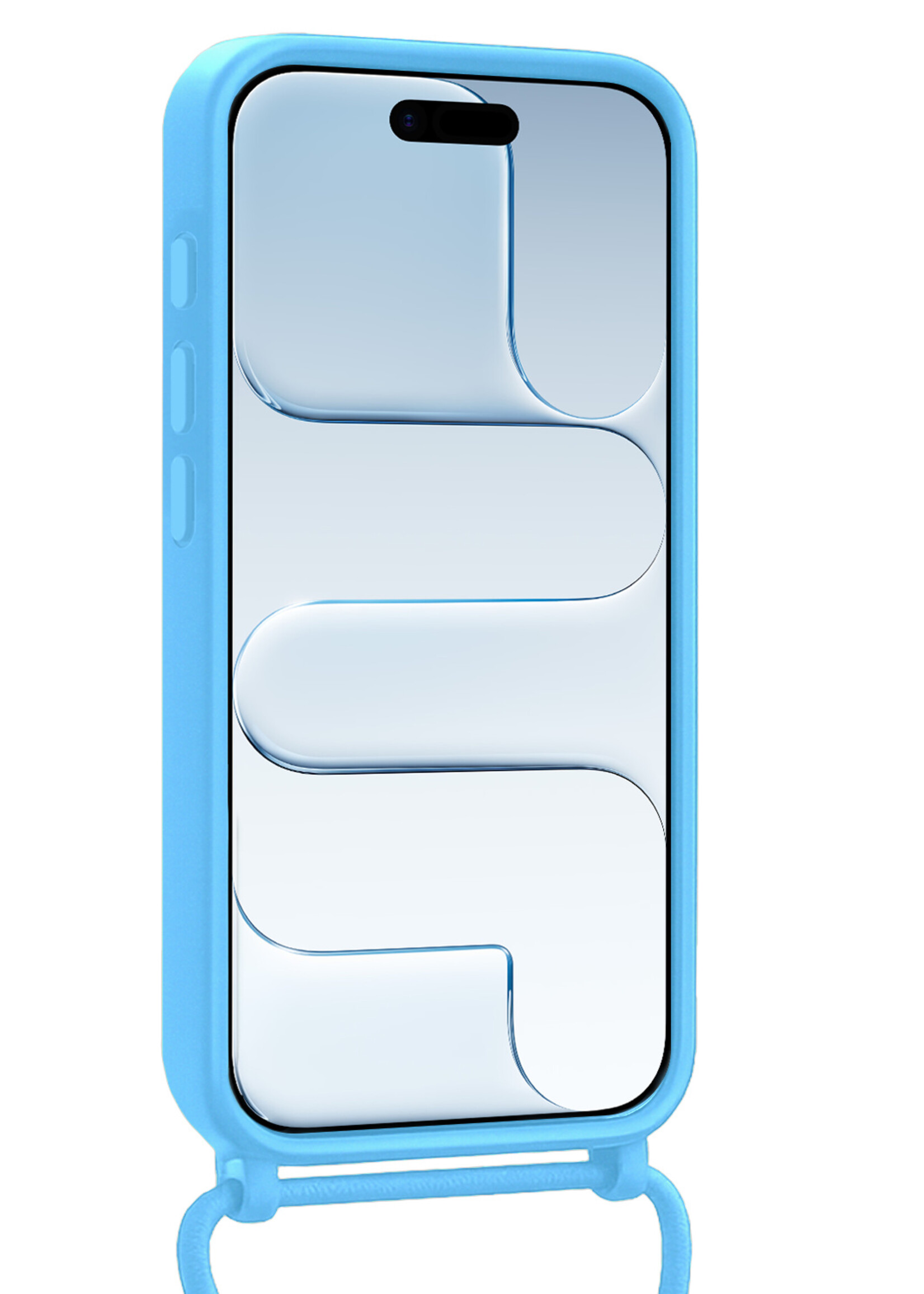 BTH BTH iPhone Air Hoesje Pashouder met Koord - Lichtblauw - 2 PACK