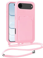 BTH BTH iPhone Air Hoesje Pashouder met Koord - Lichtroze