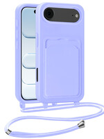 BTH BTH iPhone Air Hoesje Pashouder met Koord - Lila