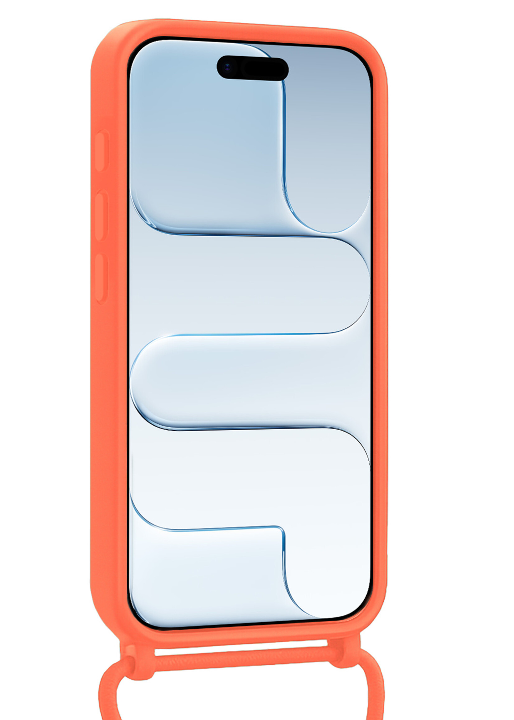 BTH BTH iPhone Air Hoesje Pashouder met Koord - Papaya - 2 PACK