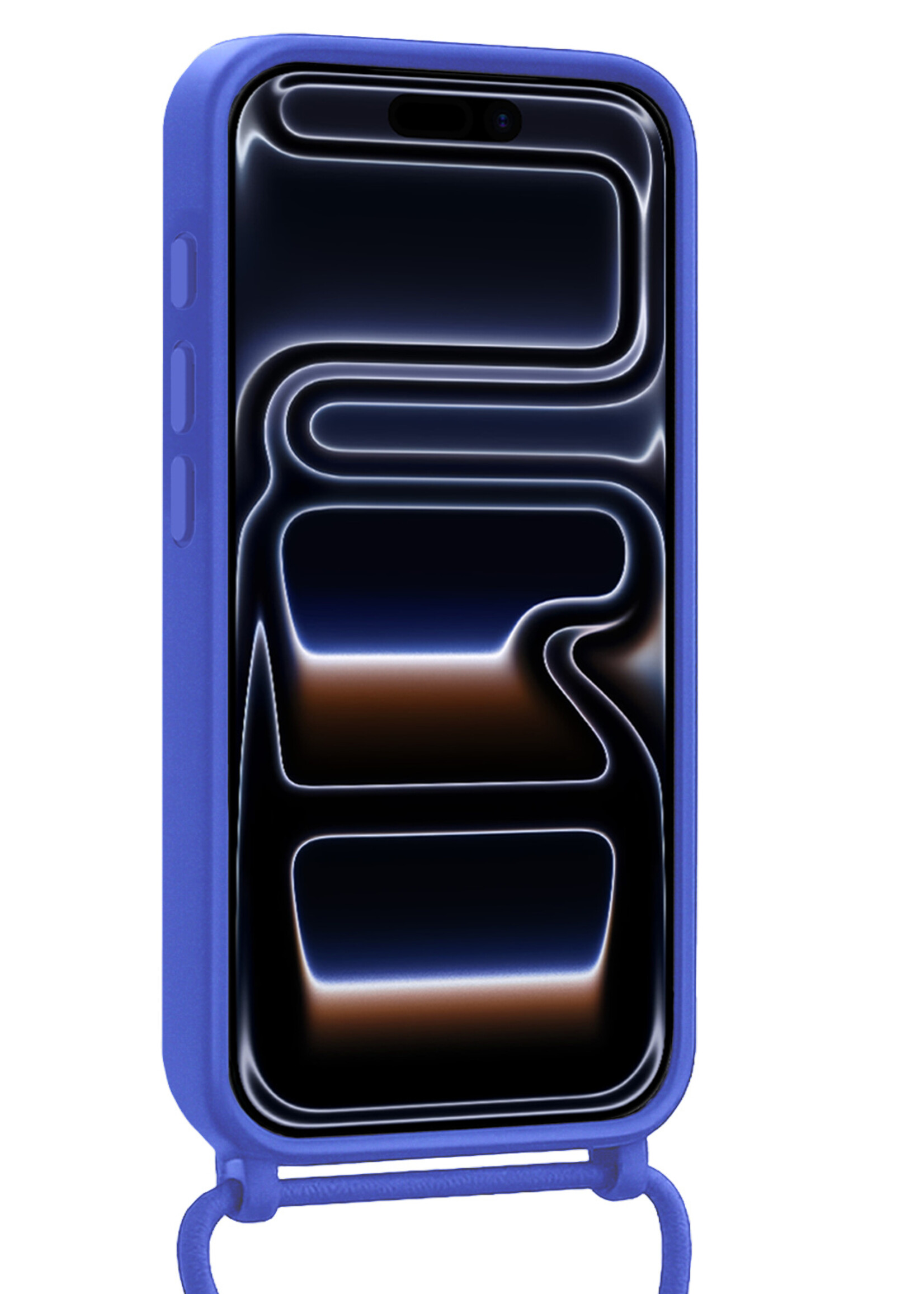 BTH BTH iPhone 17 Pro Hoesje Pashouder met Koord - Fel Blauw