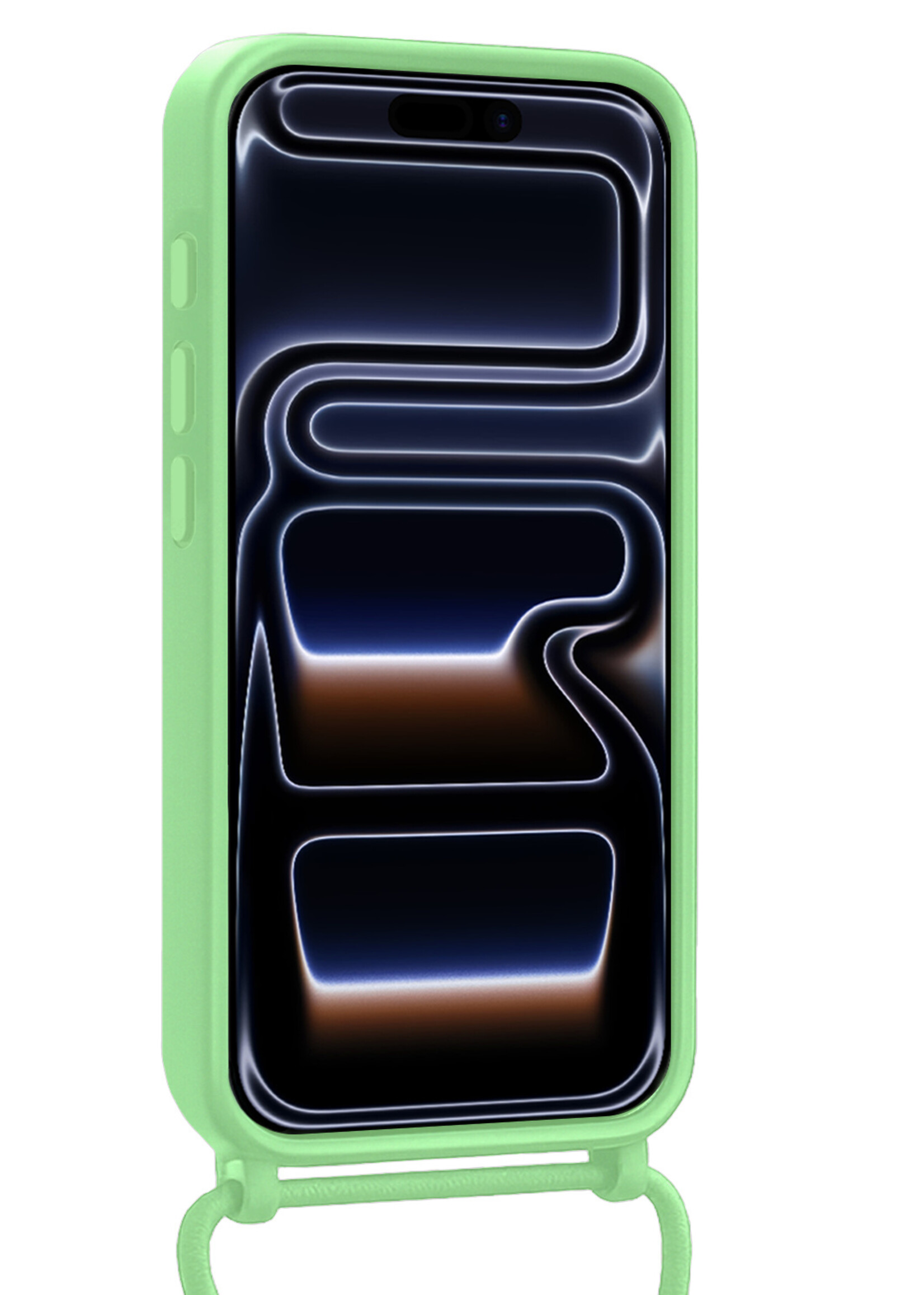 BTH BTH iPhone 17 Pro Hoesje Pashouder met Koord Met 2x Screenprotector - Groen