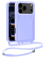 BTH BTH iPhone 17 Pro Hoesje Pashouder met Koord - Lila