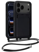 BTH BTH iPhone 17 Pro Hoesje Pashouder met Koord - Zwart