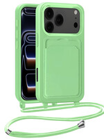 BTH BTH iPhone 17 Pro Max Hoesje Pashouder met Koord - Groen