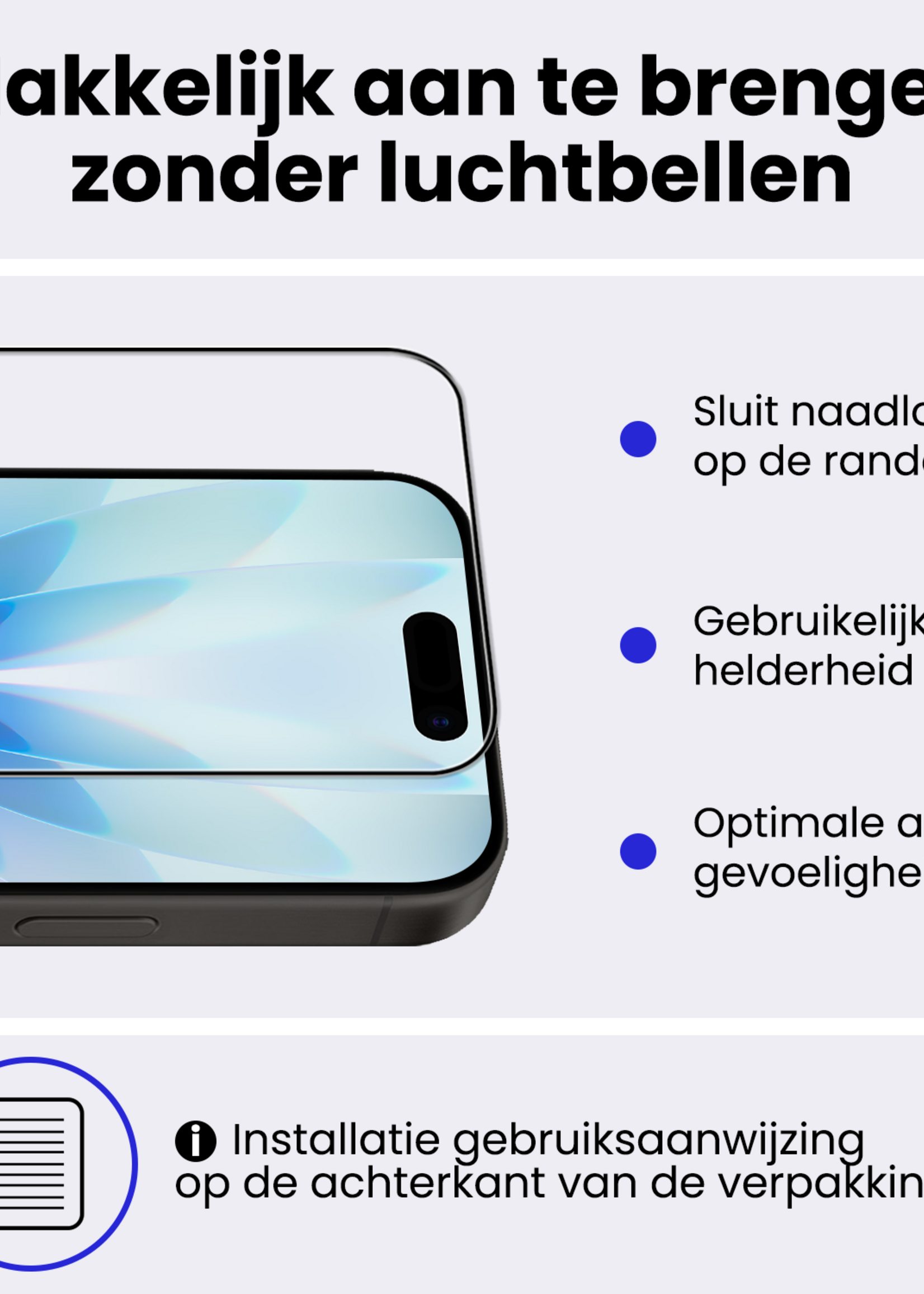 BTH BTH iPhone 17 Screenprotector Glas Full Cover 2D - 2 PACK