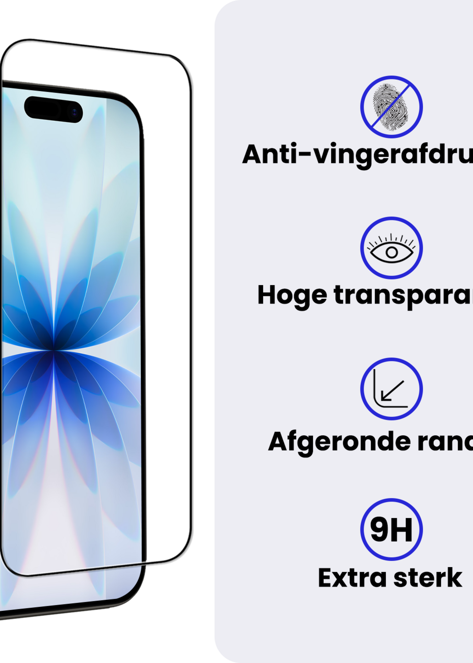 BTH BTH iPhone 17 Screenprotector Glas Full Cover 2D - 3 PACK