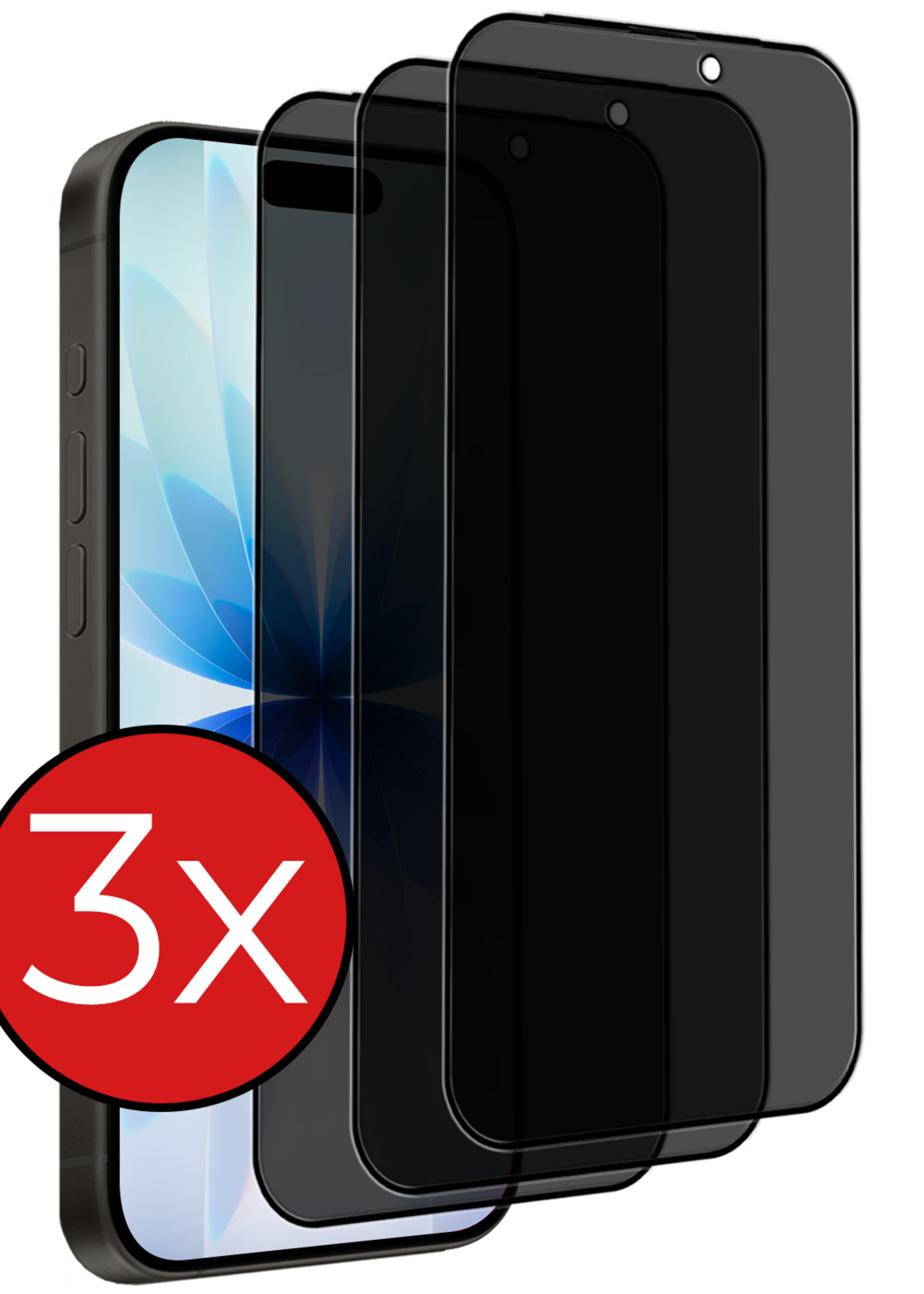 BTH BTH iPhone 17 Screenprotector Glas Privacy - 3 PACK