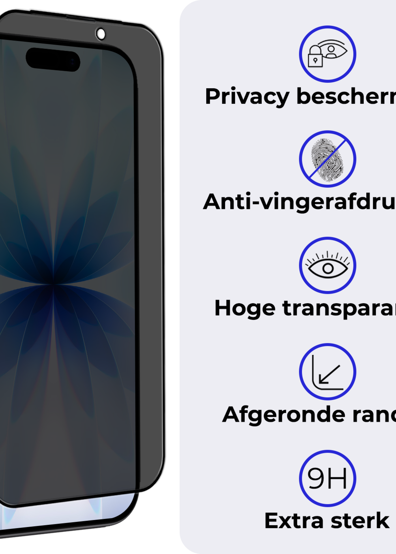 BTH BTH iPhone 17 Screenprotector Glas Privacy - 3 PACK