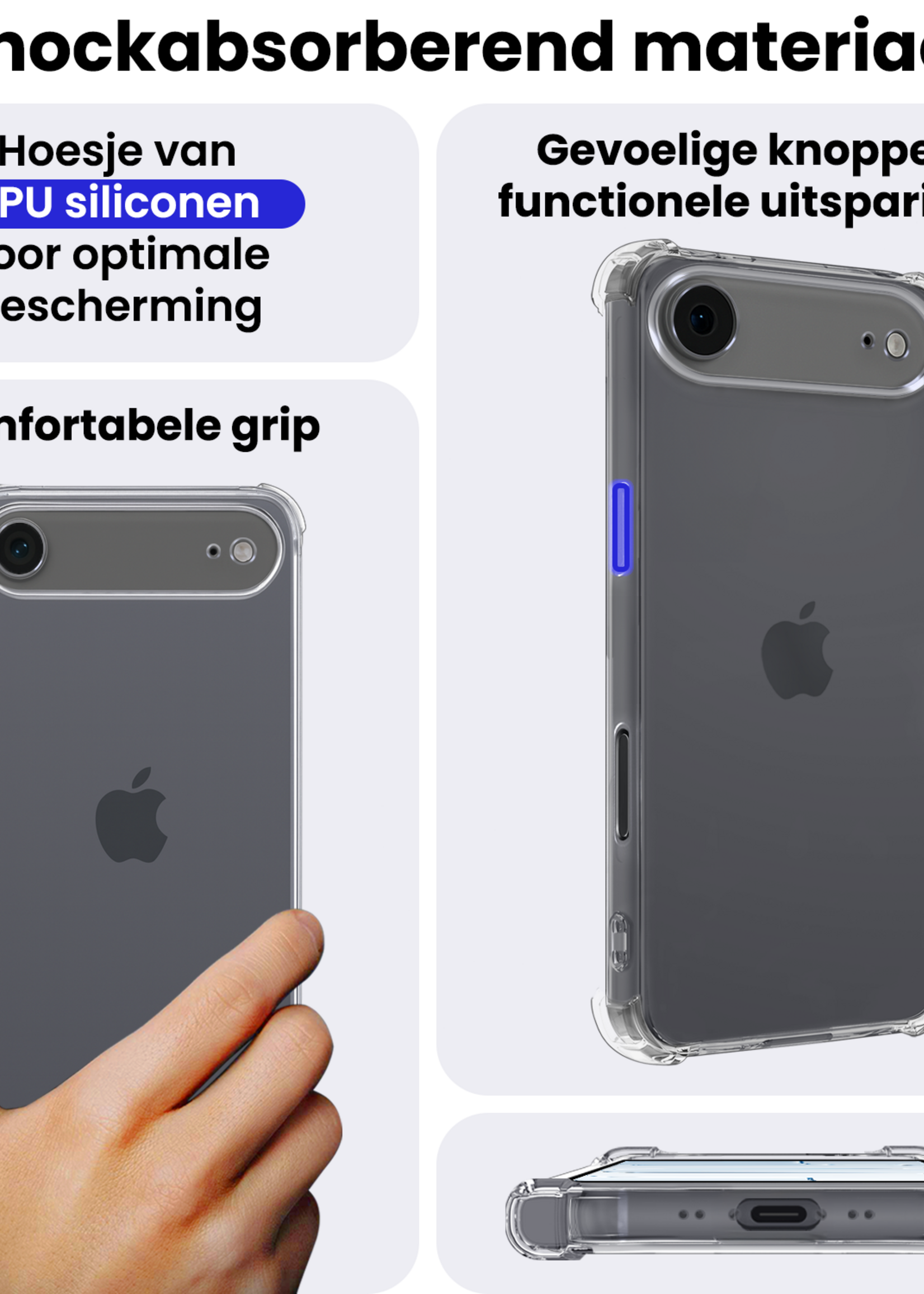 BTH BTH iPhone Air Hoesje Shockproof - Transparant