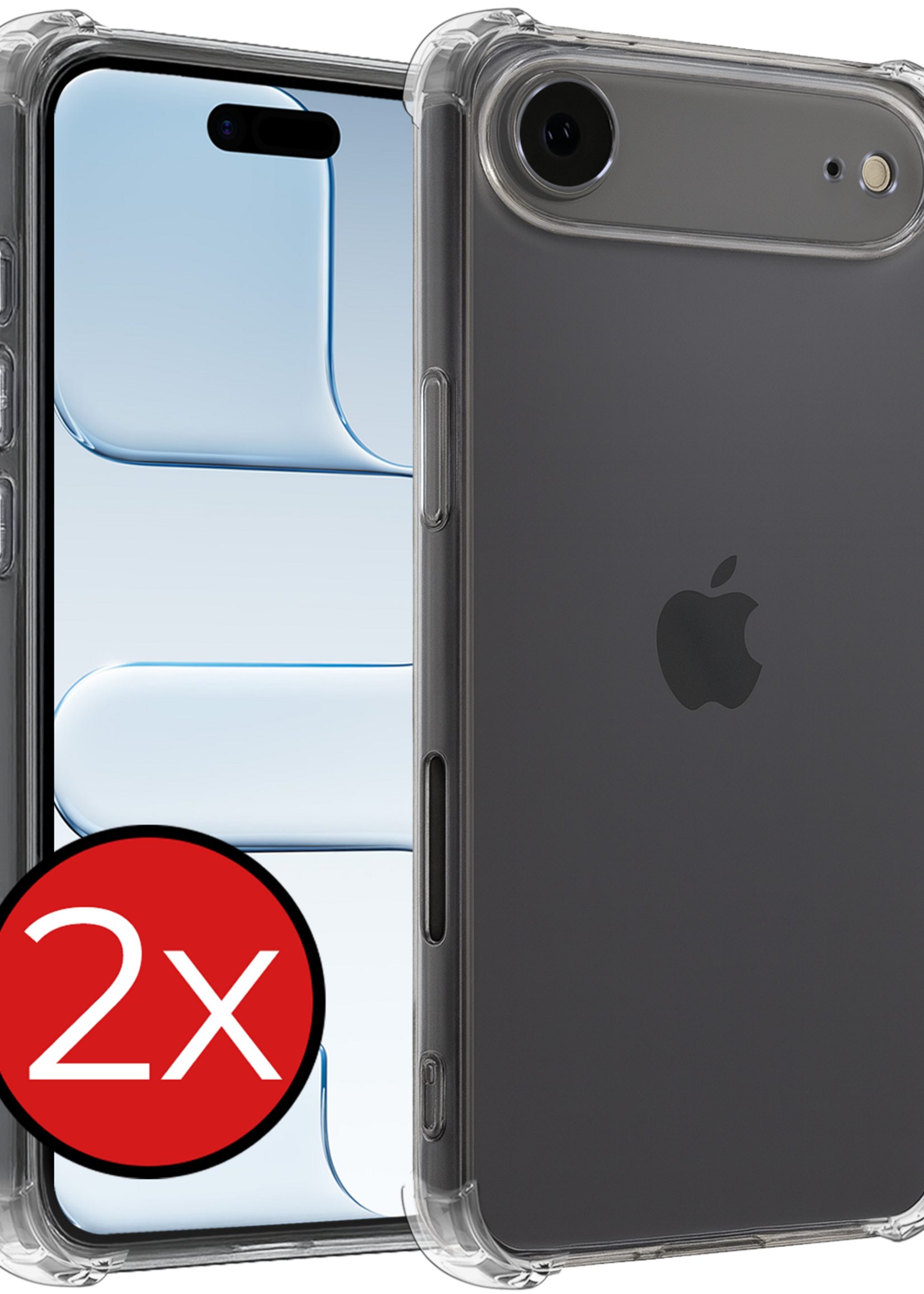 BTH BTH iPhone Air Hoesje Shockproof - Transparant - 2 PACK