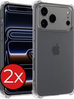 BTH BTH iPhone 17 Pro Max Hoesje Shockproof - Transparant - 2 PACK