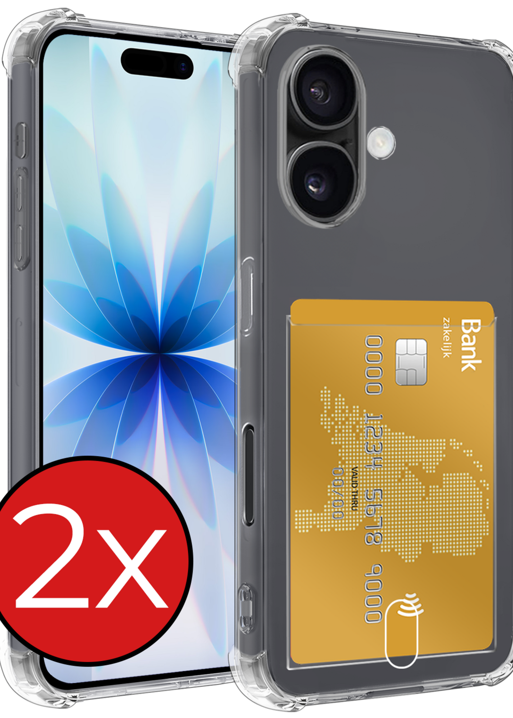 BTH BTH iPhone 17 Hoesje Pashouder - 2 PACK