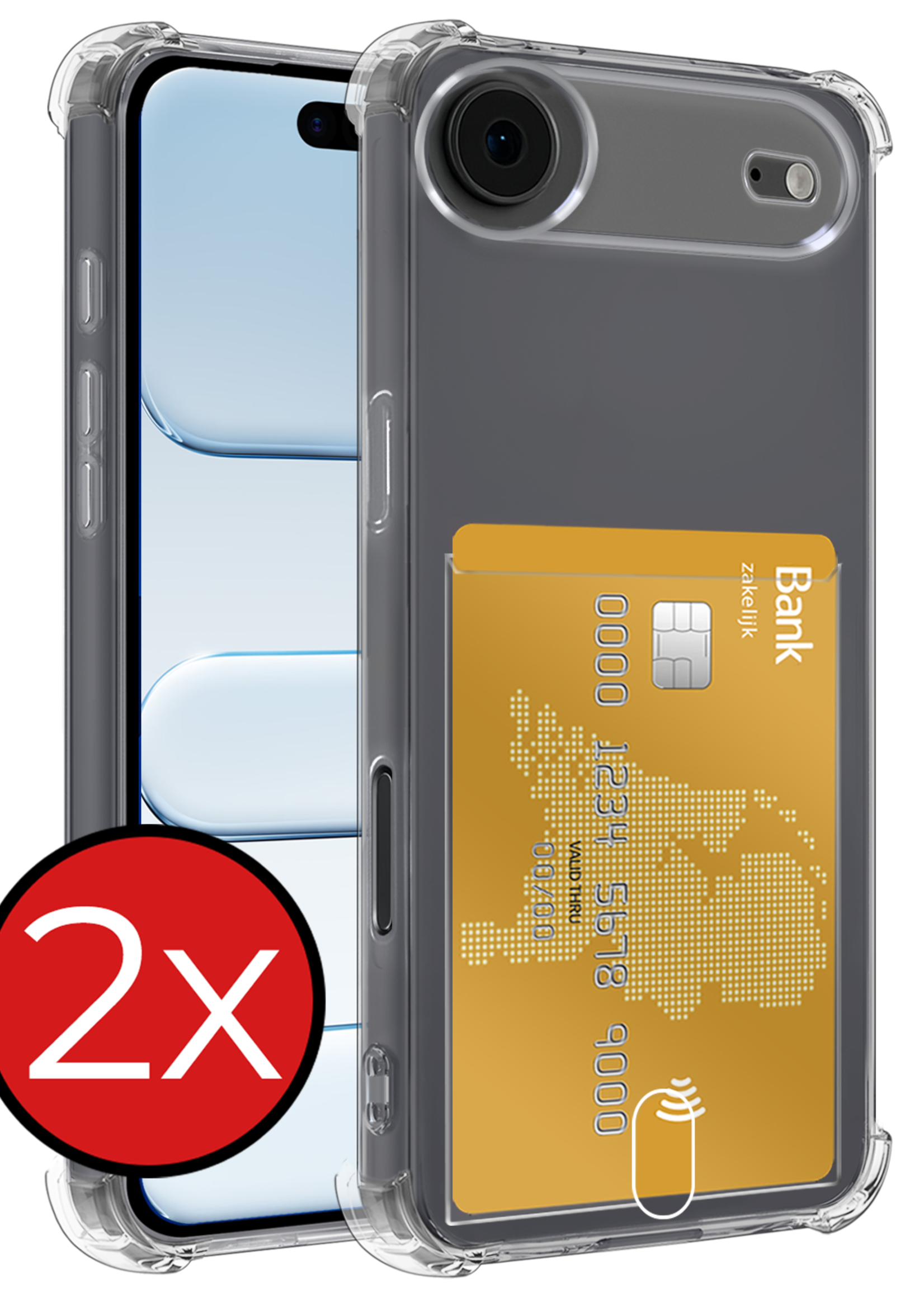 BTH BTH iPhone Air Hoesje Pashouder - 2 PACK