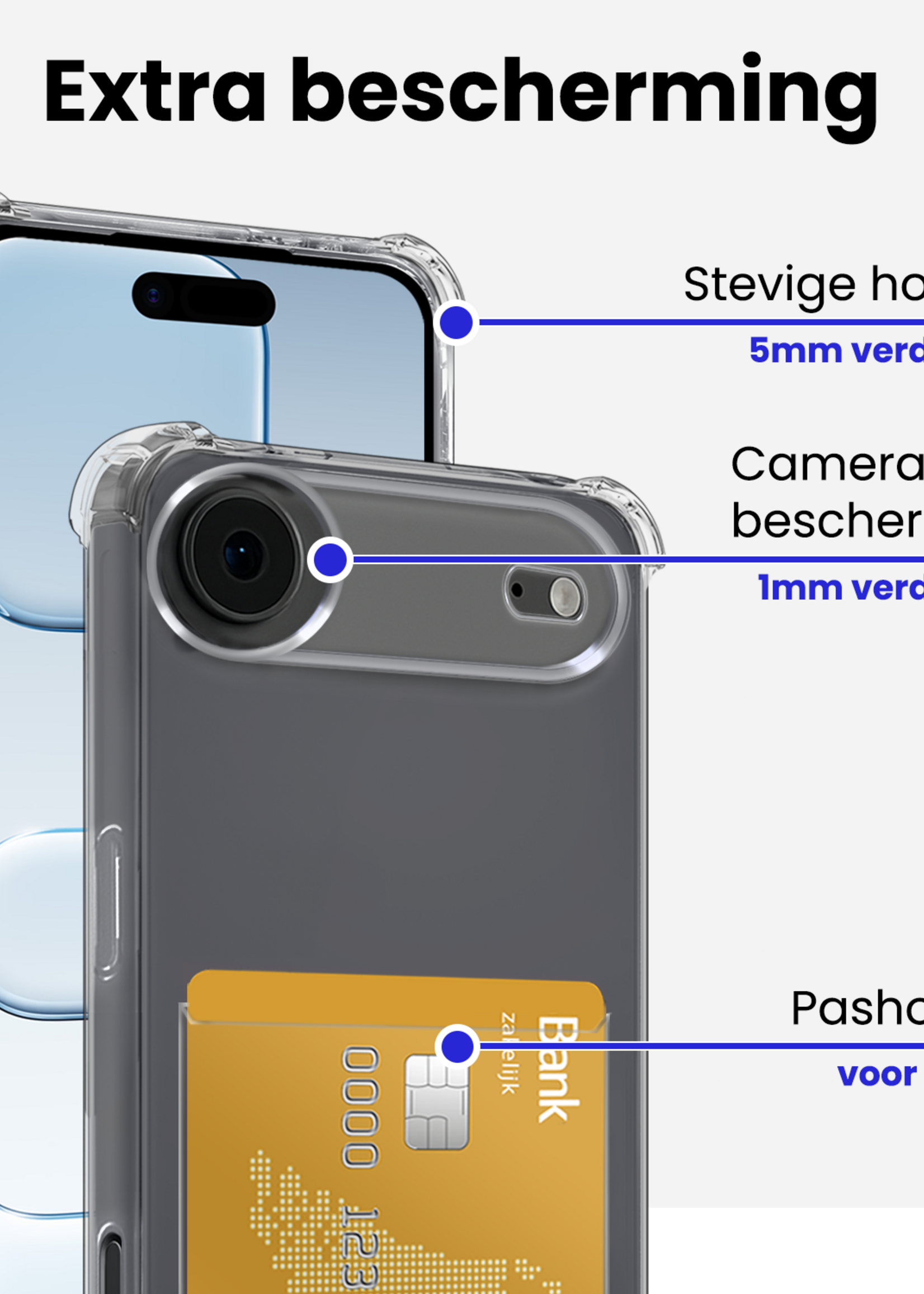 BTH BTH iPhone Air Hoesje Pashouder - 2 PACK