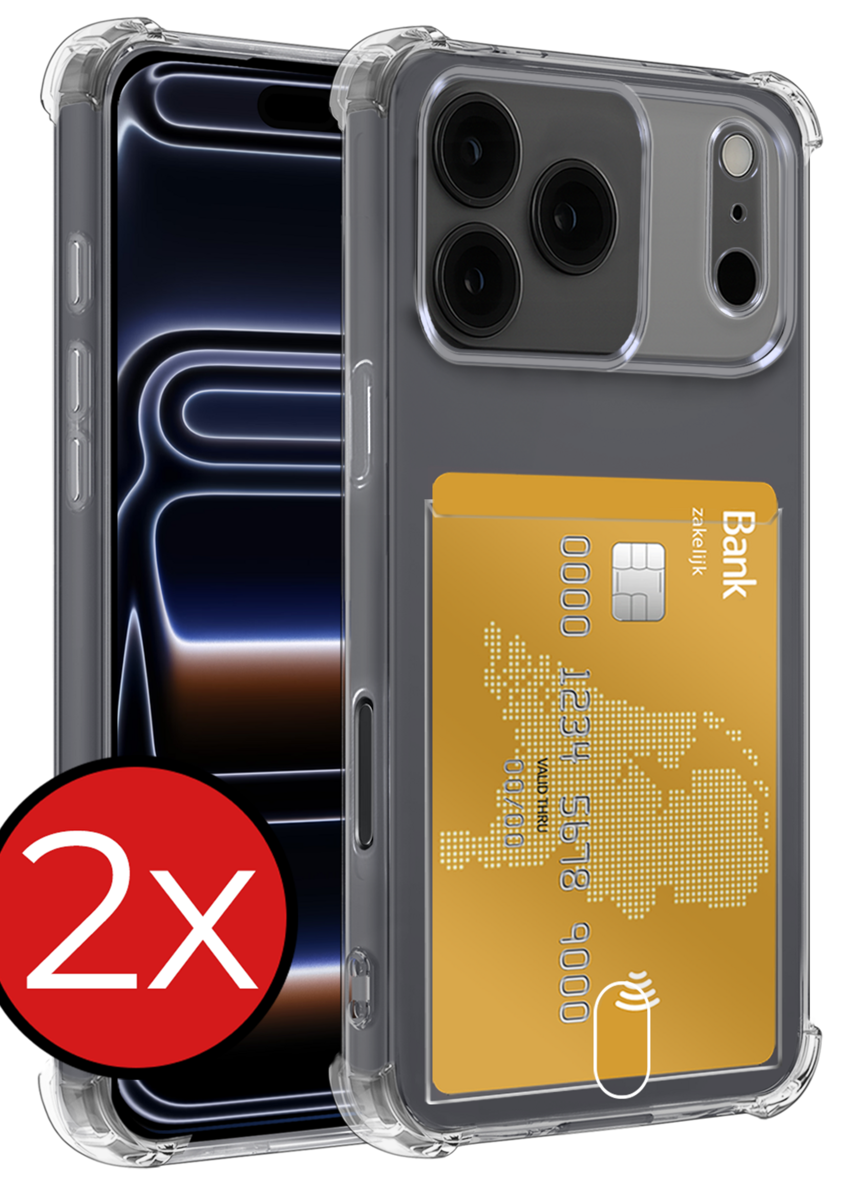 BTH BTH iPhone 17 Pro Max Hoesje Pashouder - 2 PACK