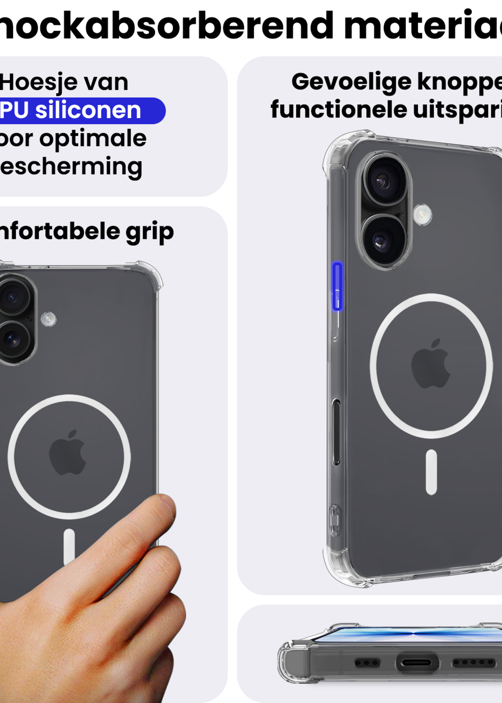 BTH BTH iPhone 17 Magsafe Hoesje - Transparant - 2 PACK