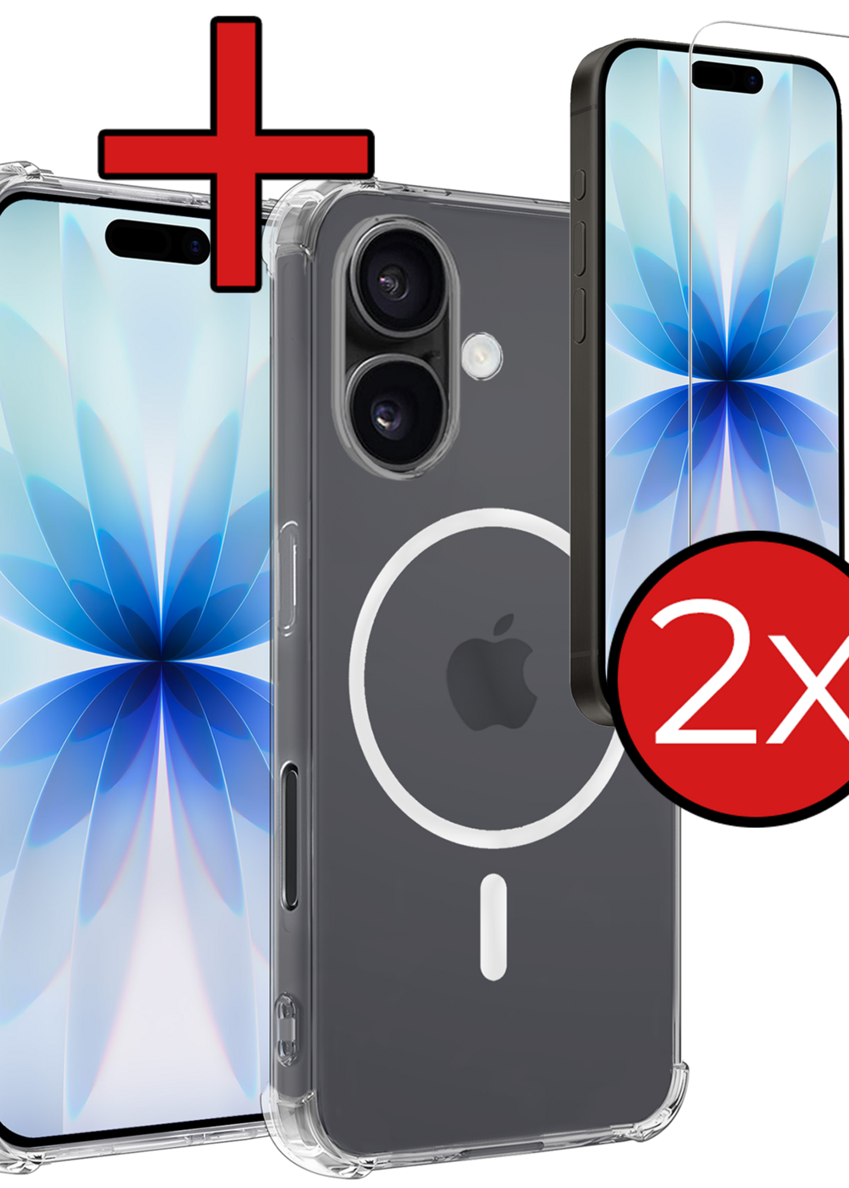 BTH BTH iPhone 17 Magsafe Hoesje Transparant Met 2x Screenprotector