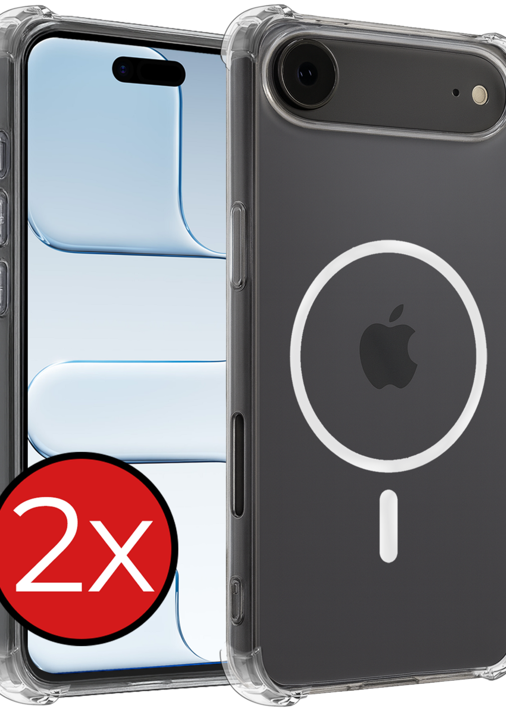 BTH BTH iPhone Air Magsafe Hoesje - Transparant - 2 PACK