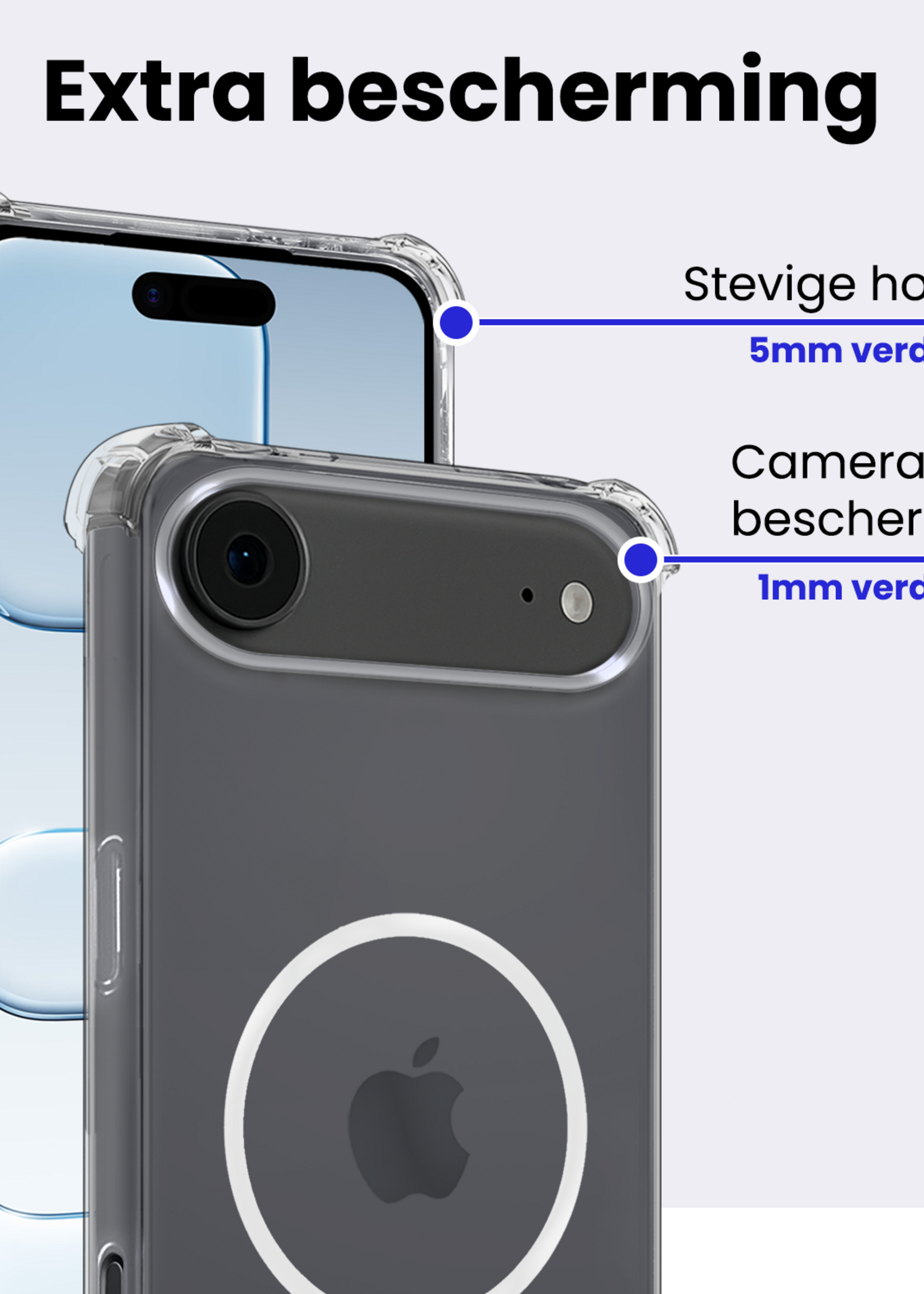 BTH BTH iPhone Air Magsafe Hoesje - Transparant - 2 PACK