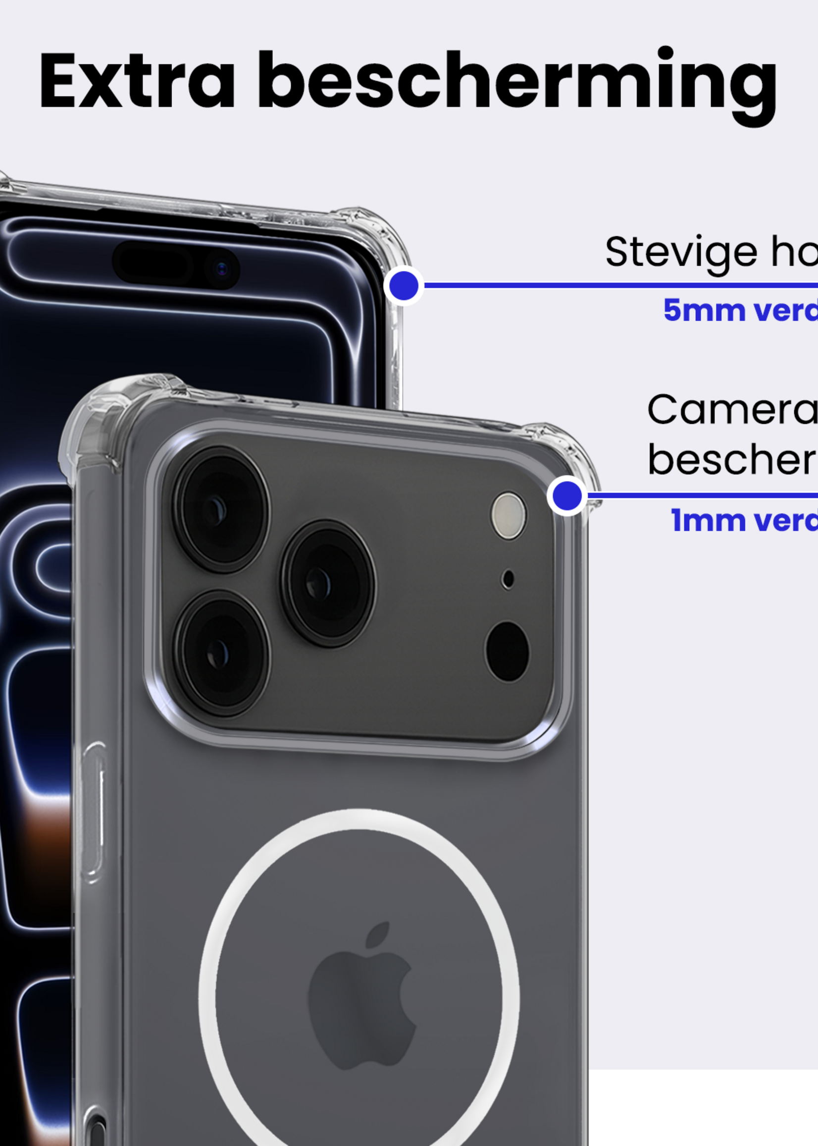 BTH BTH iPhone 17 Pro Magsafe Hoesje Transparant Met Screenprotector