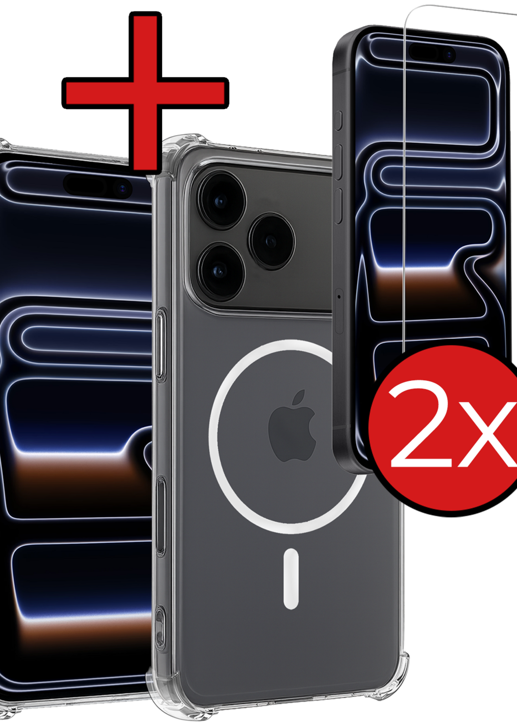 BTH BTH iPhone 17 Pro Magsafe Hoesje Transparant Met 2x Screenprotector