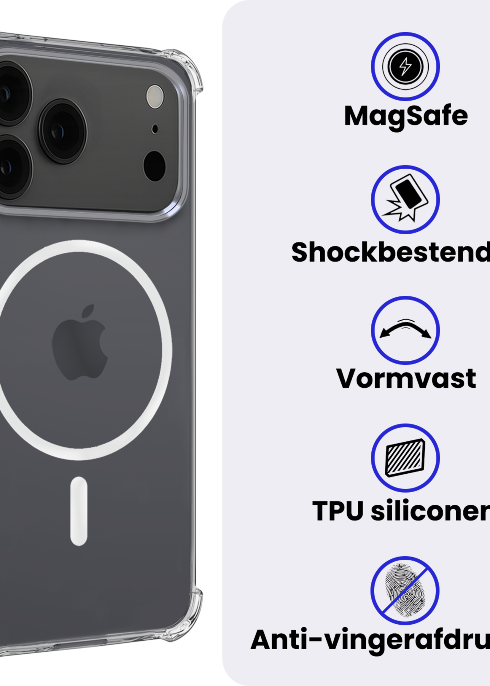 BTH BTH iPhone 17 Pro Max Magsafe Hoesje - Transparant