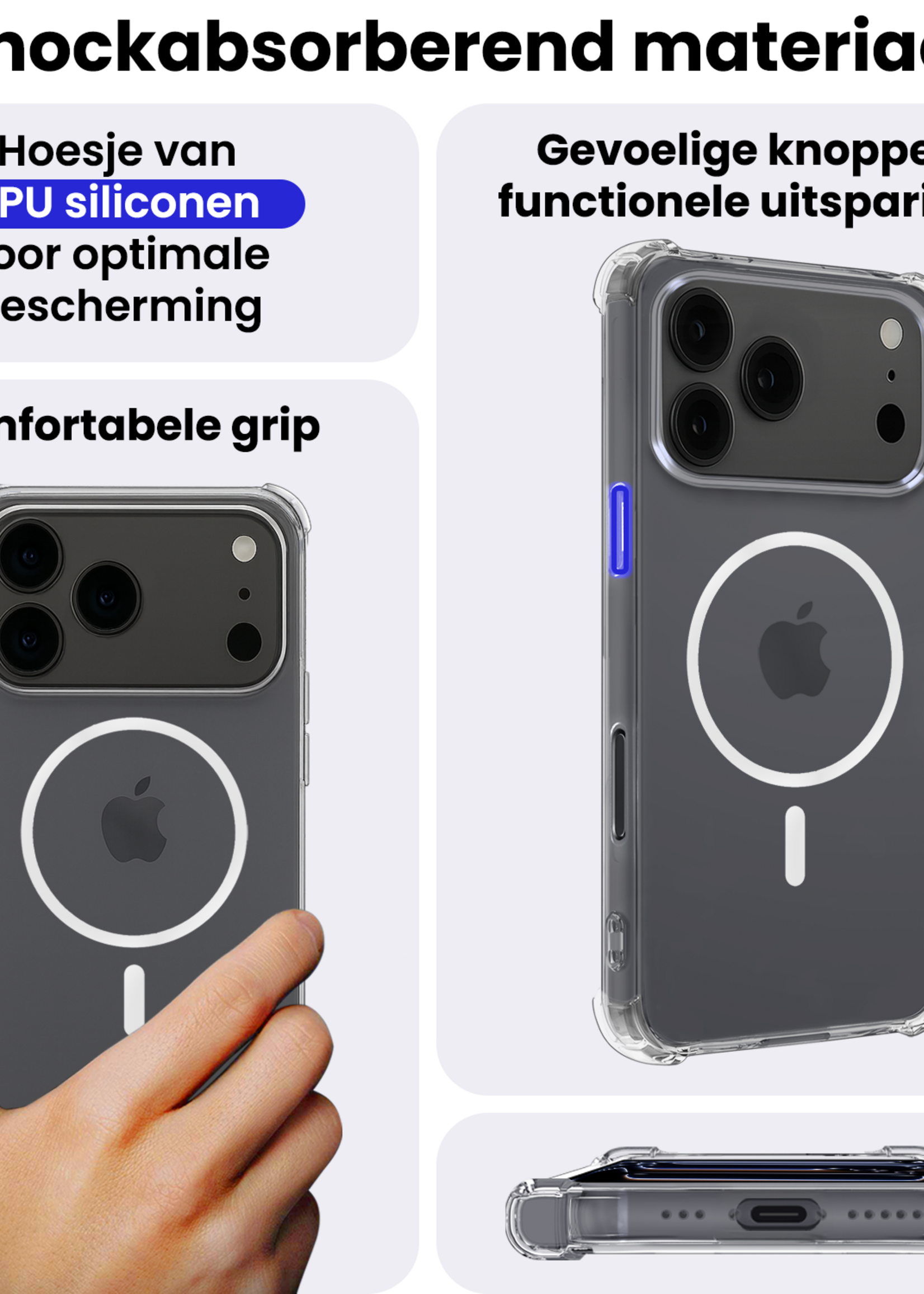 BTH BTH iPhone 17 Pro Max Magsafe Hoesje - Transparant