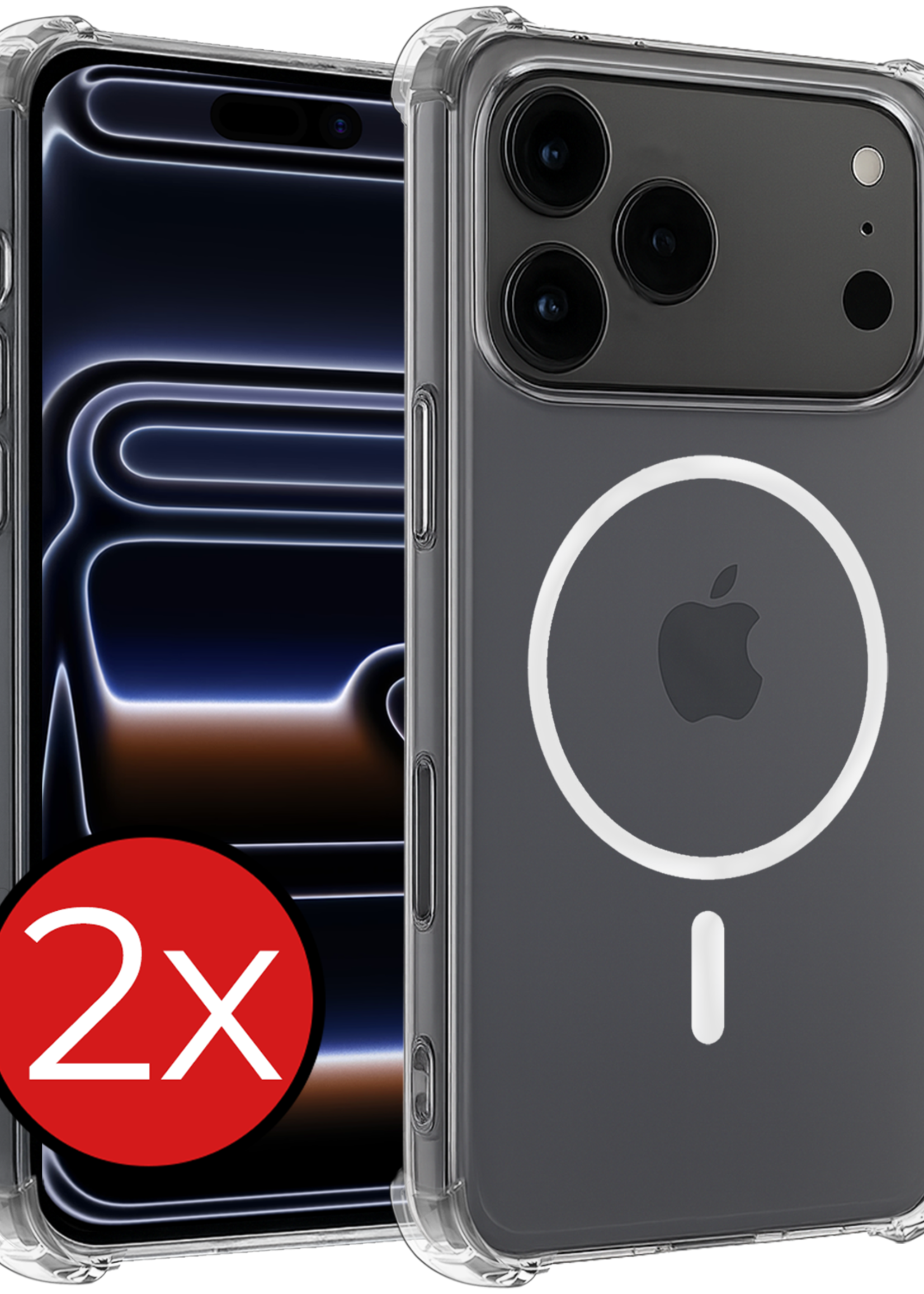 BTH BTH iPhone 17 Pro Max Magsafe Hoesje - Transparant - 2 PACK