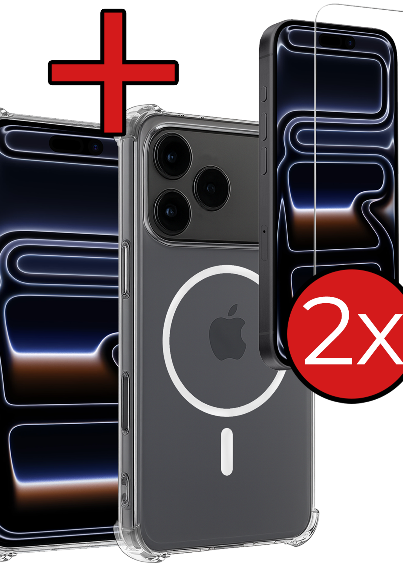 BTH BTH iPhone 17 Pro Max Magsafe Hoesje Transparant Met 2x Screenprotector