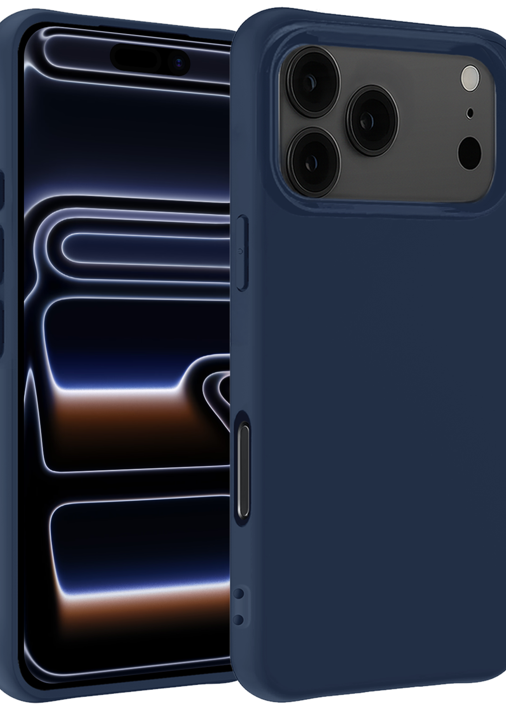 BTH BTH iPhone 17 Pro Max Hoesje Siliconen - Donkerblauw