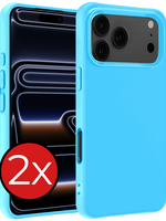 BTH BTH iPhone 17 Pro Max Hoesje Siliconen - Lichtblauw - 2 PACK